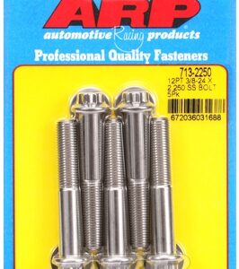 "3/8"" 24 x 2.250 12pt ss bolts" (5pcs)