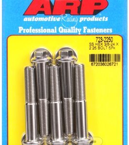 "3/8"" 24 x 2.250 hex ss bolts" (5pcs)