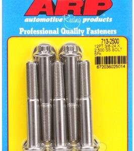"3/8"" 24 x 2.500 12pt ss bolts" (5pcs)