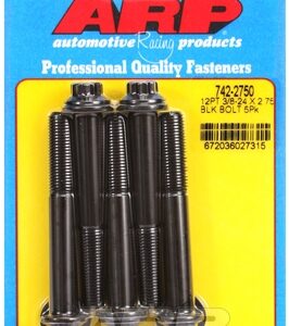 "3/8"" 24 x 2.750 12pt black oxide bolts" (5pcs)