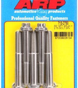 "3/8"" 24 x 2.750 12pt ss bolts" (5pcs)