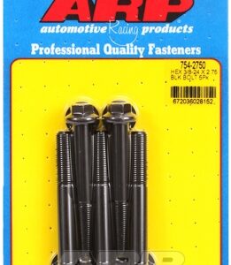 "3/8"" 24 x 2.750 hex 7/16 wrenching black oxide bolts" 5pcs