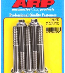 "3/8"" 24 x 2.750 hex ss bolts" (5pcs)