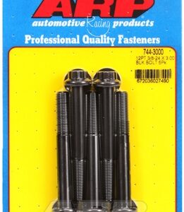 "3/8"" 24 x 3.000 12pt 7/16 wrenching black oxide bolts"5pcs