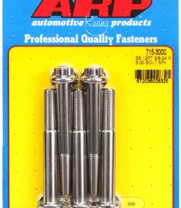 "3/8"" 24 x 3.000 12pt 7/16 wrenching ss bolts" (5pcs)