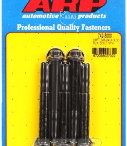 "3/8"" 24 x 3.000 12pt black oxide bolts" (5pcs)