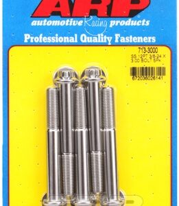 "3/8"" 24 x 3.000 12pt ss bolts" (5pcs)
