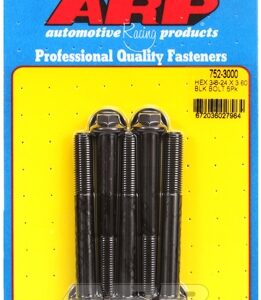 "3/8"" 24 x 3.000 hex black oxide bolts" (5pcs)