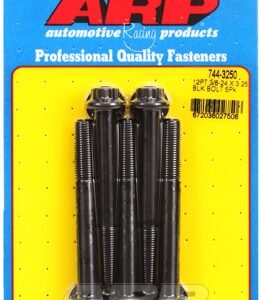 "3/8"" 24 x 3.250 12pt 7/16 wrenching black oxide bolts"5pcs