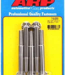 "3/8"" 24 x 3.250 12pt 7/16 wrenching ss bolts" (5pcs)