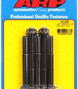 "3/8"" 24 x 3.250 12pt black oxide bolts" (5pcs)
