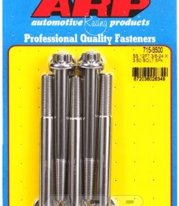 "3/8"" 24 x 3.500 12pt 7/16 wrenching ss bolts" (5pcs)