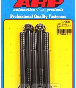 "3/8"" 24 x 3.500 12pt black oxide bolts" (5pcs)