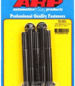 "3/8"" 24 x 3.500 hex black oxide bolts" (5pcs)