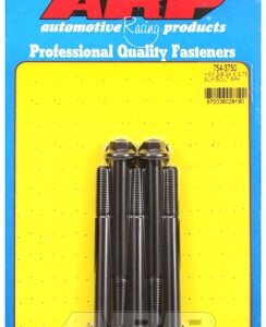 "3/8"" 24 x 3.750 hex 7/16 wrenching black oxide bolts" 5pcs