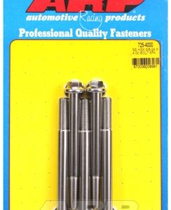 "3/8"" 24 x 4.000 hex 7/16 wrenching ss bolts" (5pcs)