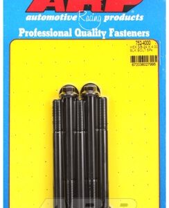 "3/8"" 24 x 4.000 hex black oxide bolts" (5pcs)