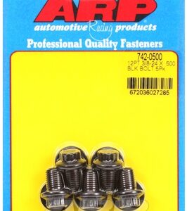 "3/8"" 24 x .500 12pt black oxide bolts" (5pcs)