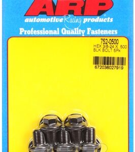"3/8"" 24 x .500 hex black oxide bolts" (5pcs)