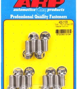 "3/8"" x .750 drilled ss header bolt kit"