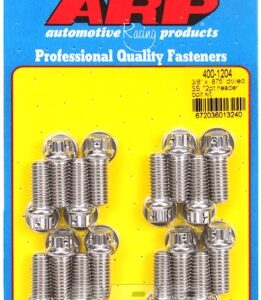 "3/8"" x .875 drilled ss 12pt header bolt kit"