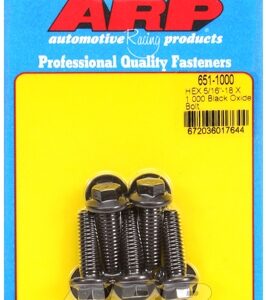 "5/16" 18 x 1.000 hex black oxide bolts (5pcs)