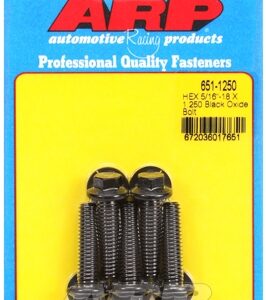 "5/16"" 18 x 1.250 hex black oxide bolts" (5pcs)