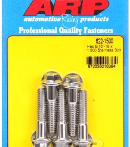 "5/16"" 18 x 1.500 hex ss bolts"