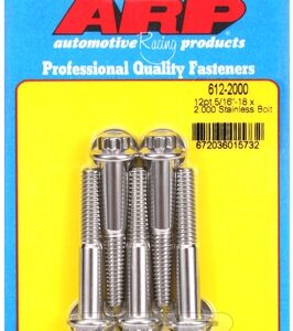 "5/16"" 18 x 2.000 12pt ss bolts" (5pcs)