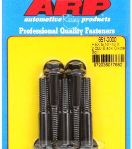 "5/16"" 18 x 2.000 hex black oxide bolts" (5pcs)