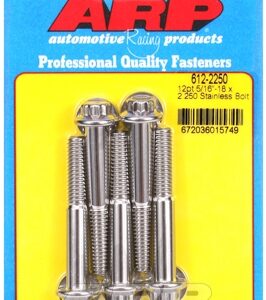 "5/16"" 18 x 2.250 12pt ss bolts" (5pcs)