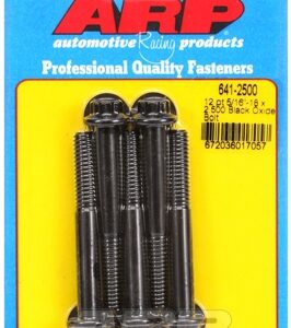 "5/16"" 18 x 2.500 12pt black oxide bolts" (5pcs)