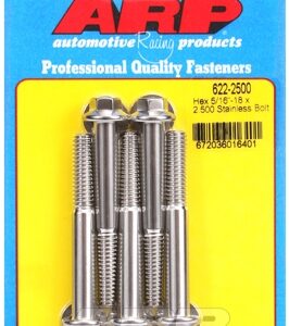 "5/16"" 18 x 2.500 hex ss bolts"