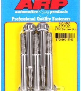 "5/16"" 18 x 2.750 12pt ss bolts" (5pcs)