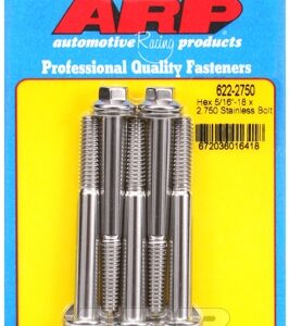 "5/16"" 18 x 2.750 hex ss bolts"