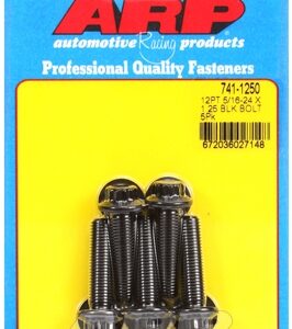 "5/16"" 24 x 1.250 12pt black oxide bolts" (5pcs)
