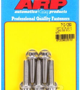 "5/16"" 24 x 1.250 12pt ss bolts" (5pcs)