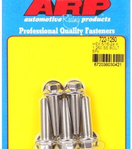 "5/16"" 24 x 1.250 hex ss bolts" (5pcs)