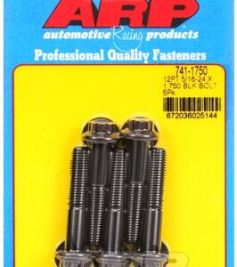 "5/16"" 24 x 1.750 12pt black oxide bolts" (5pcs)
