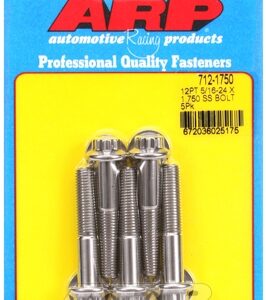 "5/16"" 24 x 1.750 12pt ss bolts" (5pcs)