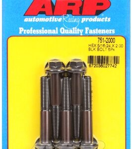 "5/16"" 24 x 2.000 hex black oxide bolts" (5pcs)