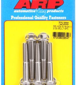 "5/16"" 24 x 2.000 hex ss bolts" (5pcs)