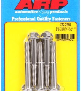 "5/16"" 24 x 2.250 hex ss bolts" (5pcs)
