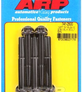"5/16"" 24 x 2.500 12pt black oxide bolts" (5pcs)