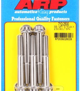 "5/16"" 24 x 2.500 12pt ss bolts" (5pcs)