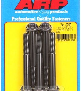"5/16"" 24 x 2.750 12pt black oxide bolts" (5pcs)