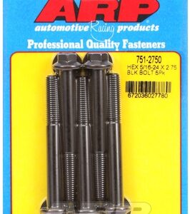 "5/16"" 24 x 2.750 hex black oxide bolts" (5pcs)