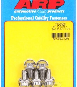 "5/16"" 24 x .560 12pt ss bolts" (5pcs)