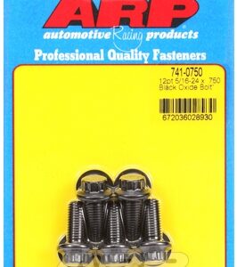 "5/16"" 24 x .750 12pt black oxide bolts" (5pcs)