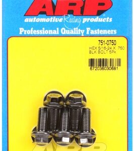 "5/16"" 24 x .750 hex black oxide bolts" (5pcs)